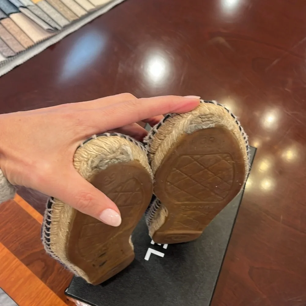 Chanel Navy Espadrilles